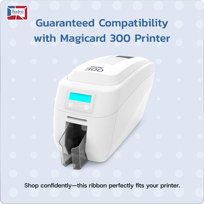 Bodno Magicard 300 Printer MC300YMCKO Color Ribbon - YMCKO - 300 Prints Software Demo Card - Image 1
